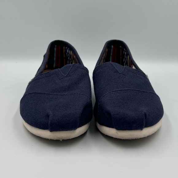 Women’s Toms Classic Canvas Navy Blue Shoes Size 6.5 - Picture 3 of 10